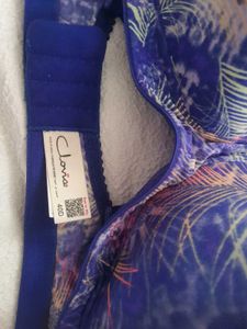 Electric Blue Printed Racerback Bra