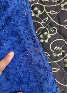 Royal Blue Embellished Blouse