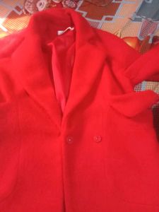 Branded Red Coat - Stylish Overcoat