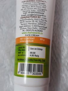 Mamaearth vitamin C Face cream And Mask