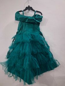 Elegant Teal Tulle Gown