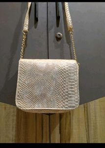 Chic Snakeskin Crossbody Bag with Gold Chain