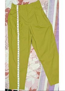 Olive Green Pleated Trousers