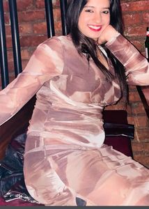 Stylish Sheer Print Midi Dress