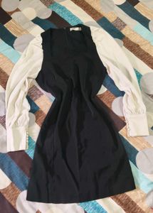 Chic Black Dress with Puff Sleeves