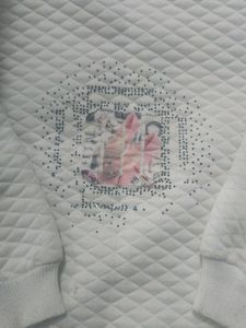 White Quilted Sweatshirt