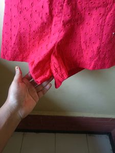 Red High Waist Short
