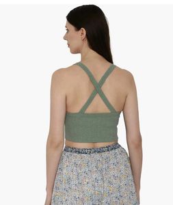 Ribbed Green Crop Top