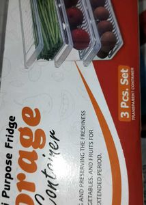 3 Pc Fridge Storage Container Set