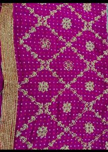 Vibrant Pink Embroidered Dupatta