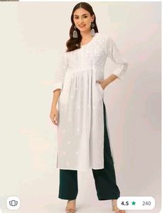 White Embroidered Chikankari Kurta