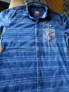 Mens Stylish Blue Denim Shirt xl size 40-42 cms
