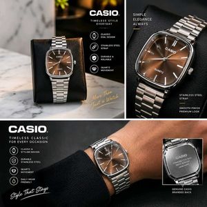 Casio Classic Brown Dial Stainless Steel Watch