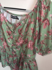 Floral Print Peplum Top