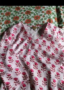 Pink Floral Print Kurta