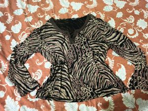 Animal Print Long Sleeve Top