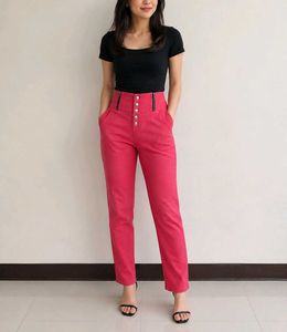 Vibrant Pink High-Waisted Pants