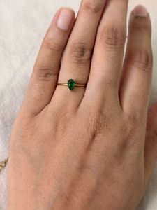 Elegant Gold &amp; green Ring and bracelet Set