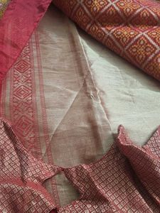 Red &amp; Gold Patterned Fabric