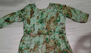 Green Printed Anarkali Kurta