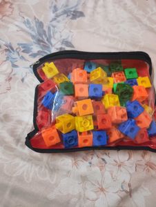 colorful plastic linking cubes,