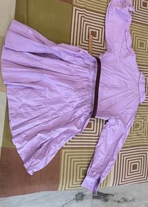 Lilac Tiered Midi Dress (Without Belt)