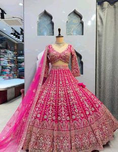 Stunning Pink Embroidered Lehenga Choli