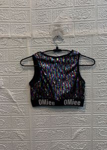 🇫🇷 France imported Sparkly Sequin Crop Top