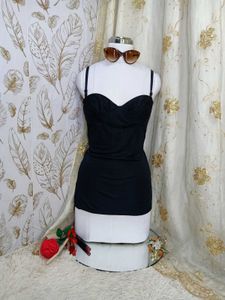 Women's Black Bodycon Slip Dress