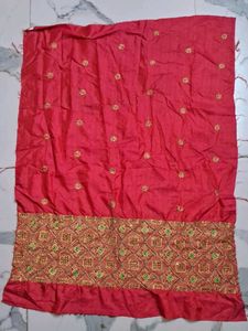 Elegant Red Embroidered Fabric