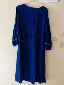 Vibrant Blue Embroidered Kurti