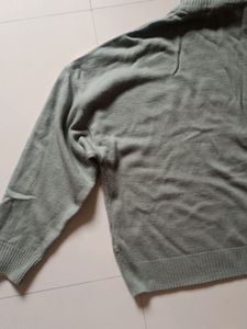 Chevron Turtleneck Knit Sweater