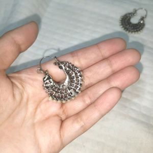 Oxidised Silver Earrings Bali