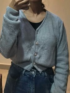 Grey Knit Cardigan for Women