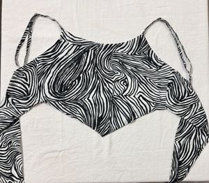 Stylish Zebra Print Abtract Geometry Crop Top