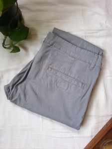 Highlander Men's Crop Fit Grey Trousers