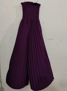 Purple Smocked Jumpsuit