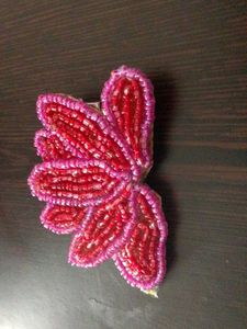 Beaded Floral Hair Clip