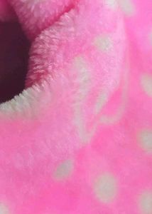 Cute Pink Polka Dot Fleece Pants
