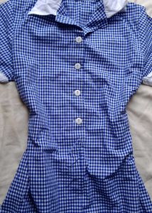 🧊Elodie Royal Blue Gingham Shirt Dress