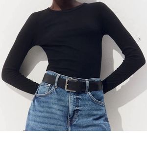 H&M ribbed Black Long Sleeve Top
