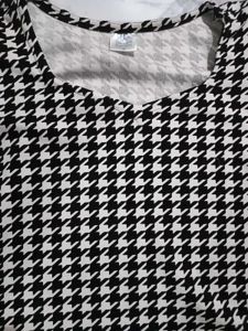 Houndstooth Puff Sleeve Top