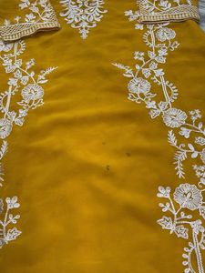 Mustard Yellow Embroidered Kurta