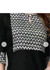 Stylish Black Kurta with Geometric Print