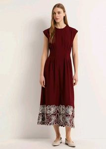 Maroon Embroidered Dress