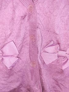 Lavender Cardigan with Bows Cropped