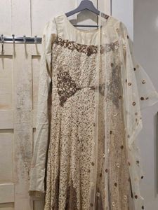Cream stunning hand puffy gown