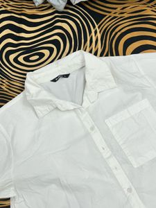 White Crop Top Shirt