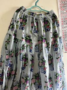 Bohemian blue floral skirt