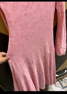Stylish Pink Ruched Midi Dress